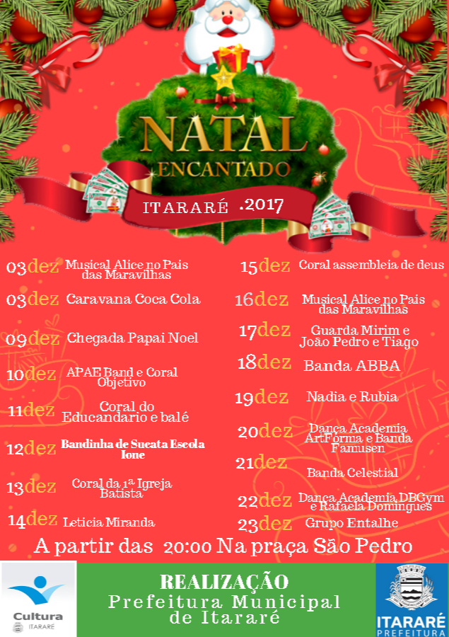 Programação de Natal em Itararé (SP) segue até dia 23