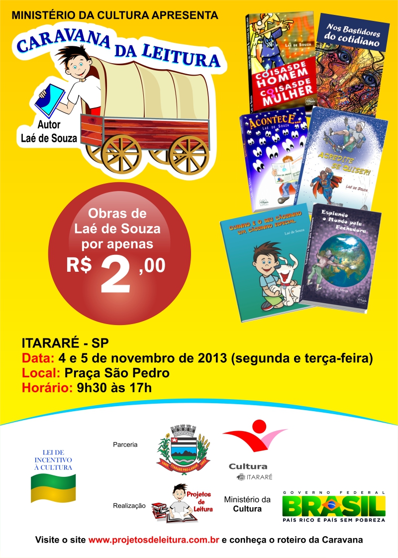 Caravana da Leitura em Itararé com livros a R$ 2,00