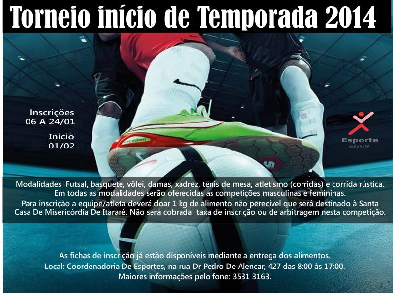 Abertas as inscrições para o Torneio Início da Temporada 2014
