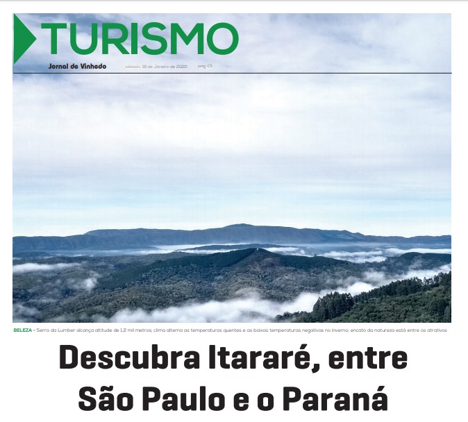 Belezas naturais de Itararé (SP) são destaque em jornal de Vinhedo (SP)