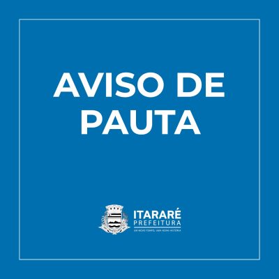 AVISO DE PAUTA: COLETIVA DE IMPRENSA – Prefeito de Itararé (SP) fala sobre medidas contra o Coronavírus AVISO DE PAUTA: COLETIVA DE IMPRENSA – Prefeito de Itararé (SP) fala sobre medidas contra o Coronavírus