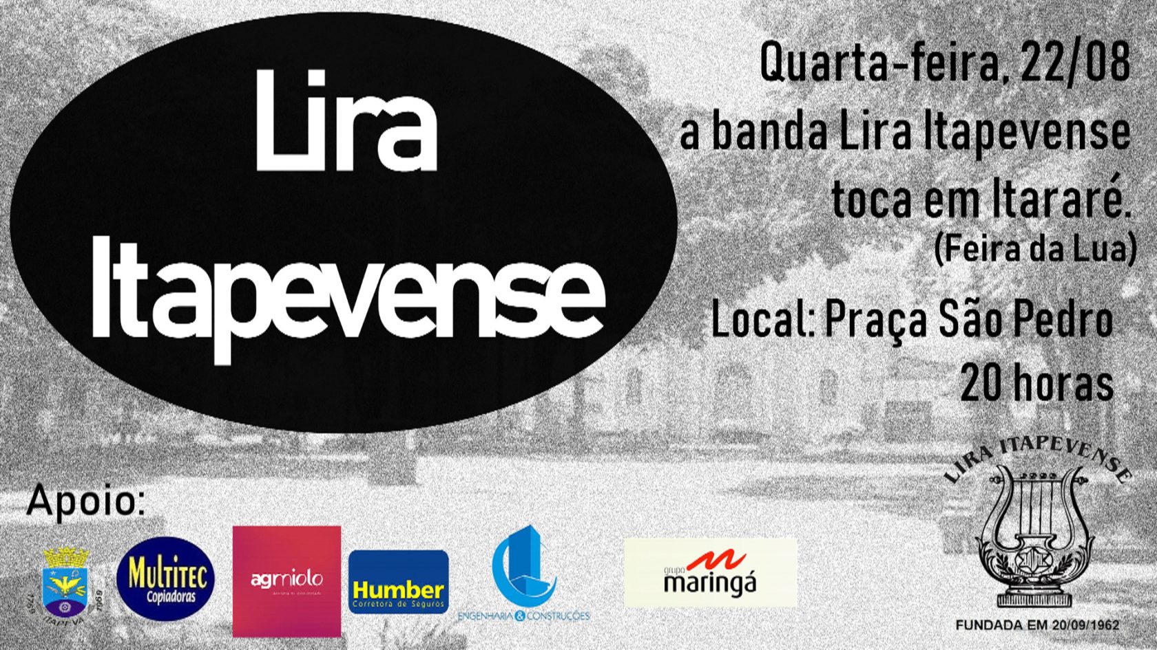 Itararé (SP) 125 anos: Lira Itapevense se apresenta nesta quarta-feira (22) na Feira da Lua