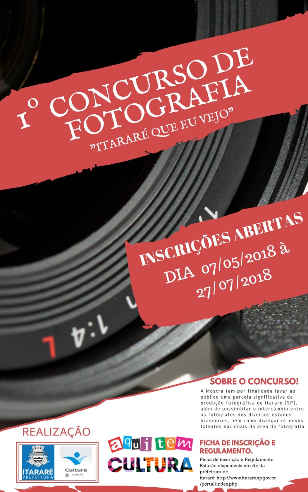 Seguem abertas as inscrições para o primeiro Concurso de Fotografia em Itararé (SP)