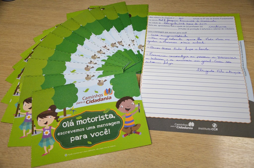 Cartas feita por alunos de Itararé (SP) serão distribuídas esta semana em pedágios