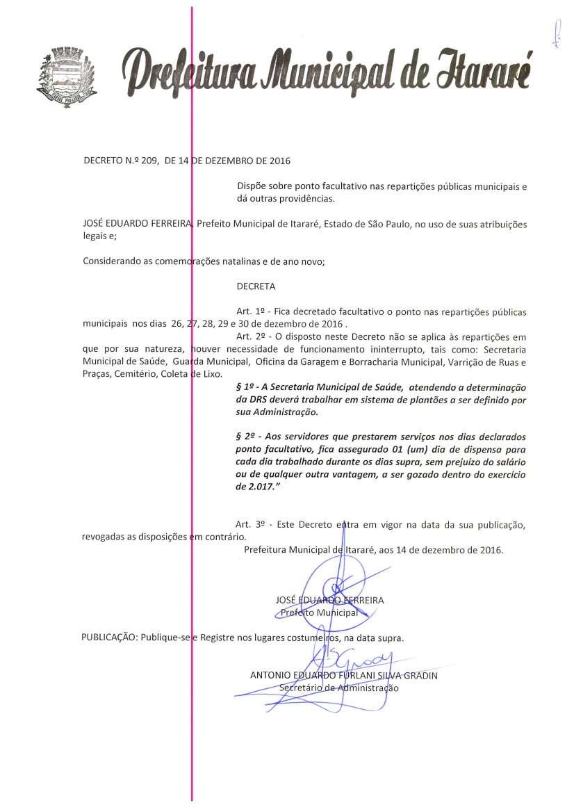 Prefeitura entra em recesso a partir do dia 26