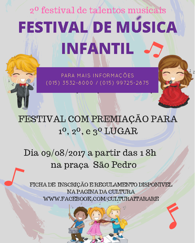1º Festival de Música Infantil de Itararé acontece nesta quarta-feira (09)