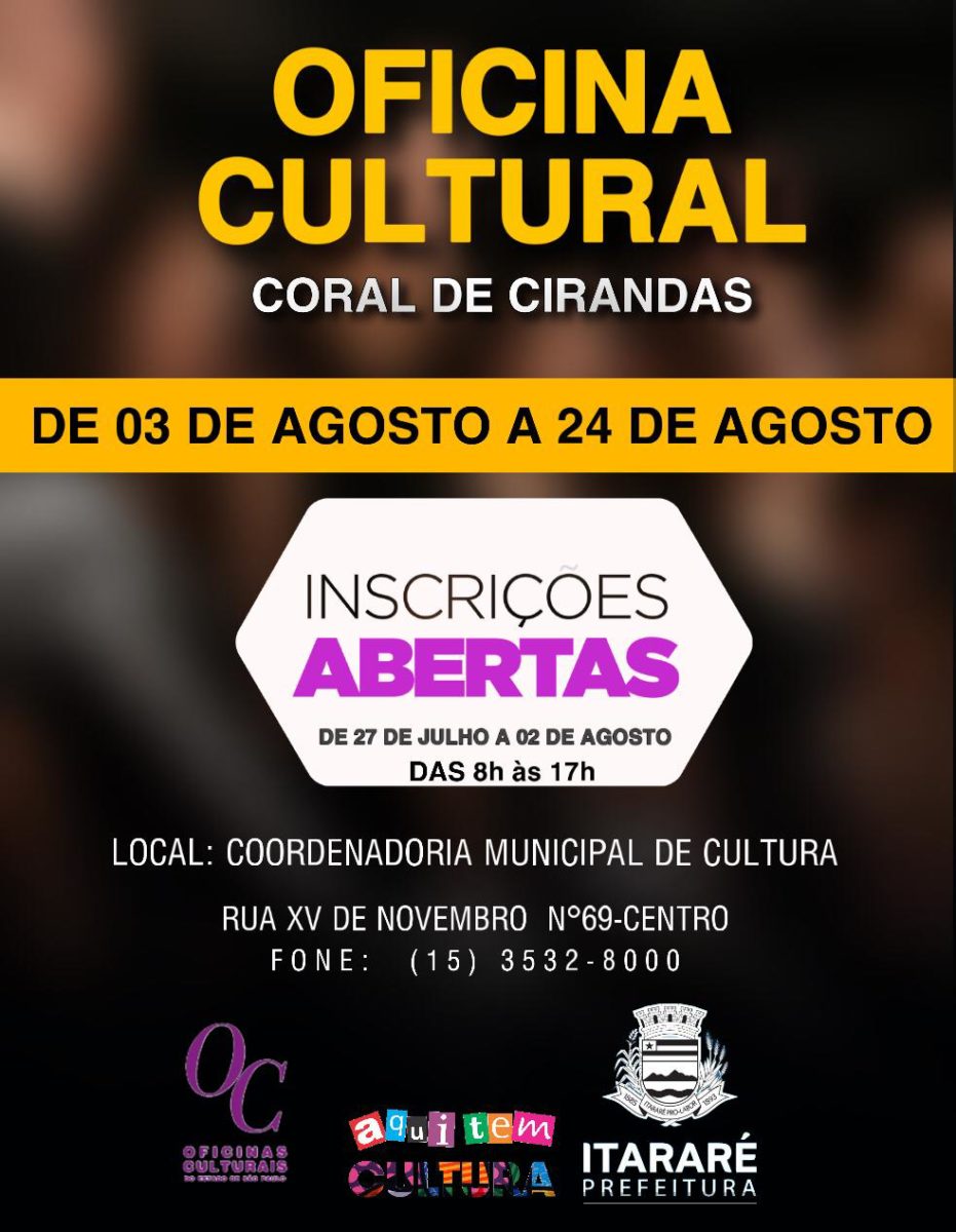 Cultura de Itararé (SP) abre inscrições para Oficina Coral de Cirandas