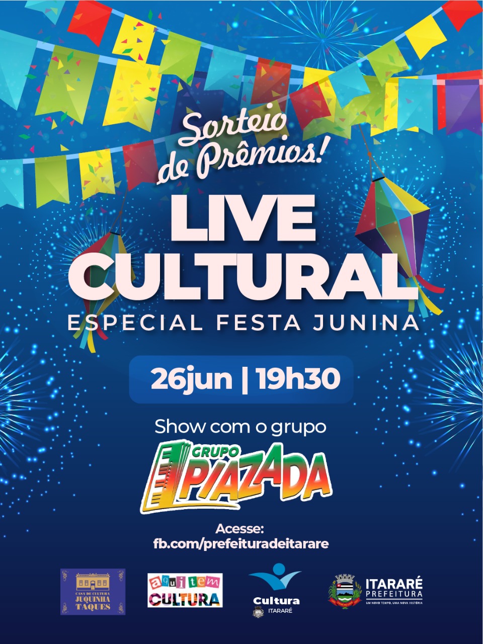 Prefeitura de Itararé (SP) promove mais um ‘Arraiá on-line’ nesta sexta-feira (26)