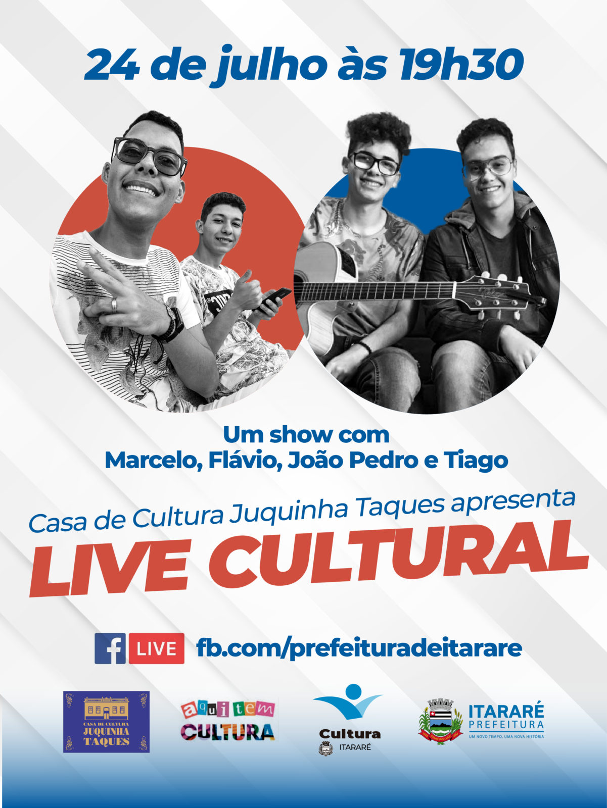 Vencedores do 1º Festival de Música Gospel de Itararé (SP) participam da Live Cultural nesta sexta-feira (24)