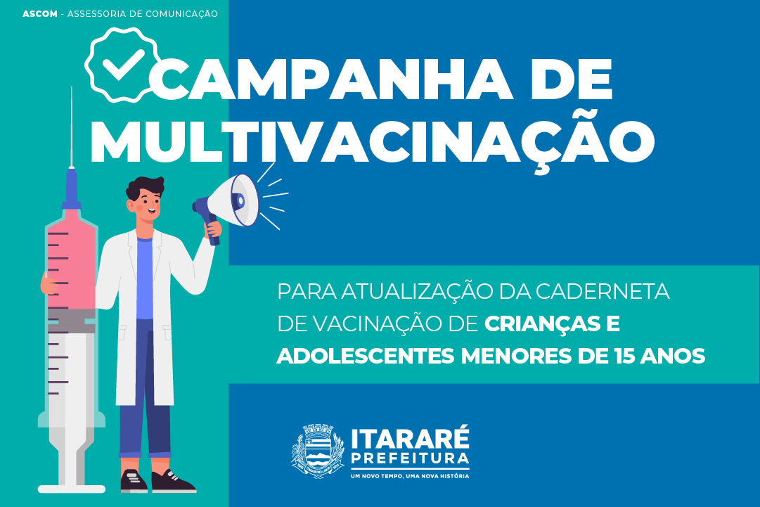 Itararé (SP) realiza Dia V para atualização da caderneta de vacinação de crianças e adolescentes neste sábado (16)